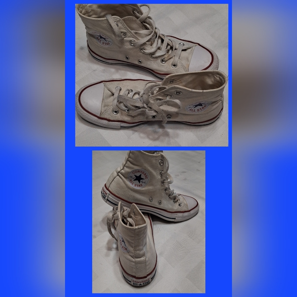 Converse High-Top Sneakers in White Canvas Men Size 6 - Picture 3 of 10
